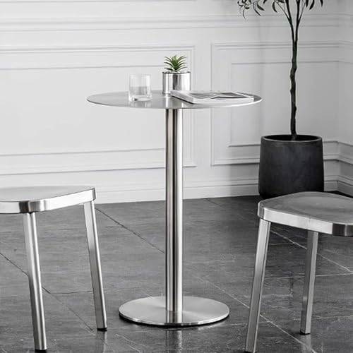Mesa de bar de acero inoxidable moderna compacta para comedor 6