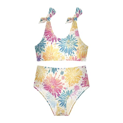 KLL Fun Firework 4th July Girl 2 Piece Bikini Set Quick-Dry Swimsuit Swimwear Cute Shoulder Strap3