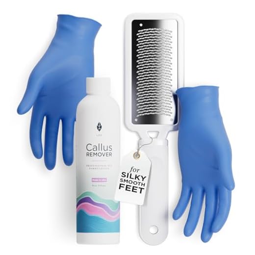8oz Callus Remover Gel and Foot File/Foot Rasp Spa Kit. Professional Foot Care for dry, cracked heels. Soak in foot spa then apply callus gel to feet, and use foot scraper to peel off dead skin.