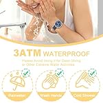 Women's Water Resistant Watch, Stylish Silicone Strap for Women's Wrists 5IN-7IN, 36MM Dial with Arabic Numerals Easy to Read - Image 5