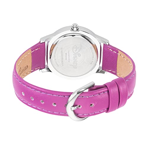 DISNEY Minnie Mouse Watch for Kids – Cute Minnie Watch for Girls & Toddlers, Silver Bezel, Easy-Read Dial, Purple Leather Strap – Perfect Mouse Watches Kids 3-5, Ideal Gift Girls2