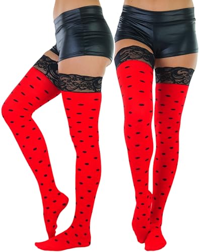 Image of ToBeInStyle Women's Nylon Thigh High Schoolgirl Opaque Stockings