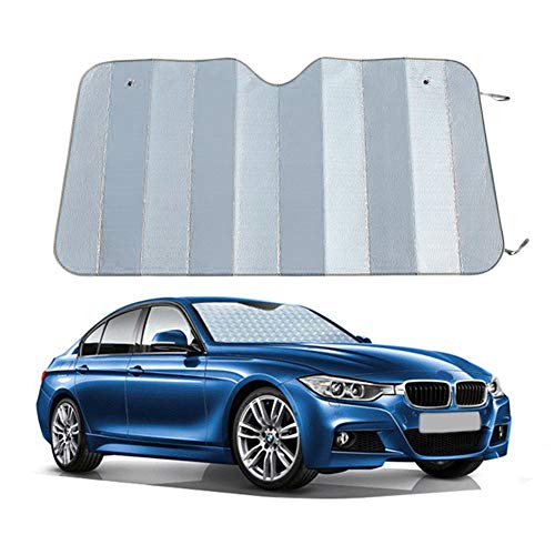JSCARLIFE Auto Car Two Sides Windshield Sun Shade Cover Sunshine Block Shade Foldable Windshield Cover UV Rays Reflector Sun Visor Protector Front Window SUV Heat Blocker JSCARLIFE Auto Car Two Sides Windshield Sun Shade Cover Sunshine Block Shade Foldable Windshield Cover UV Rays Reflector Sun Visor Protector Front Window SUV Heat Blocker