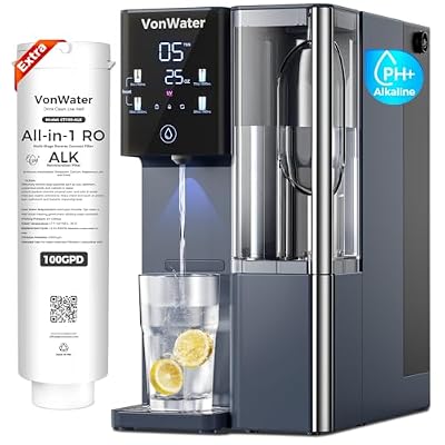 VonWater CT910 Countertop Reverse Osmosis Water Filter System with 2 Filters(1 Standard RO + 1 Remineralization pH+ RO) for Up to 4 Years of Life, 8-Stage Filtration, NSF/ANSI 372,42,58 - Bundle