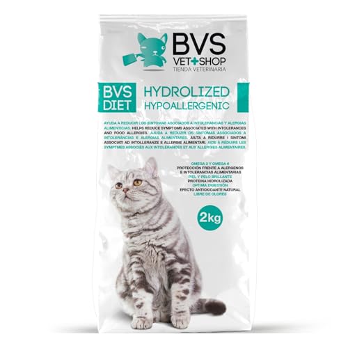 BVS Vet Shop | Diet Gato Hydrolyzed Hypoallergenic Grain Free | Protección Frente a alérgenos e intolerancias alimentarias | 2 kg