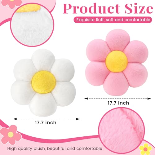 Set de 2 Cojines Daisy y Tapete Flor 4 ft Rosa miniatura 4