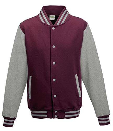 Awdis Unisex Varsity Jacket (XXX-Large, Burgundy/Heather)