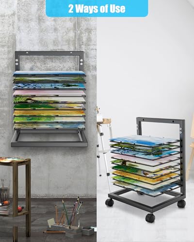 Image of WISIMMALL Art Drying Rack, Paint Drying Rack with 9 Removable Shelves