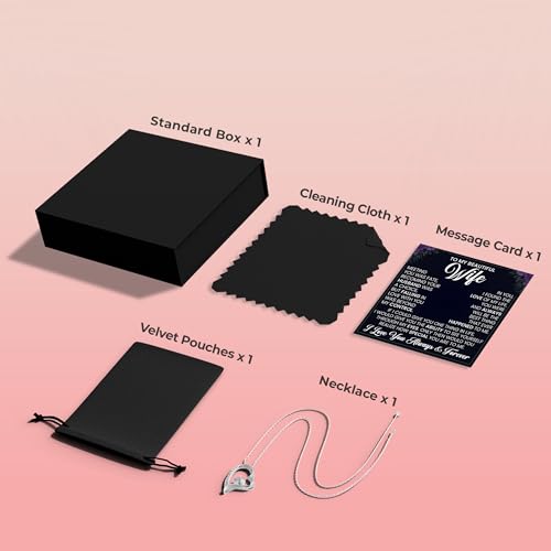 To My Wife Necklace Gift Forever Love Jewelry Present for Women With Message Card Design4