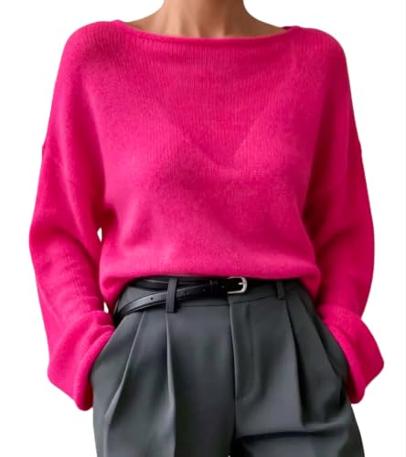 Image of Sweters for Women, Womens Sweater, O-Neck Solid Color See Through Pullover Jumper Shirt Beach