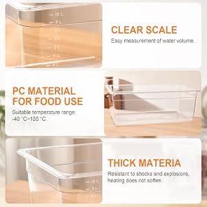 HOMENOTE Large Sous Vide Container with Lid, 26 Qt Complete Accessories Kit — photo 5 of 6