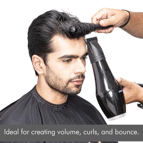 Image of VEGA PROFESSIONAL Pro Volume Round Hair Brush with Heat Resistant Bristles for Blow Drying & Styling | Hair Volumizer Brush | Hair Brush for Women & Men | Black | (VPVHB-18)