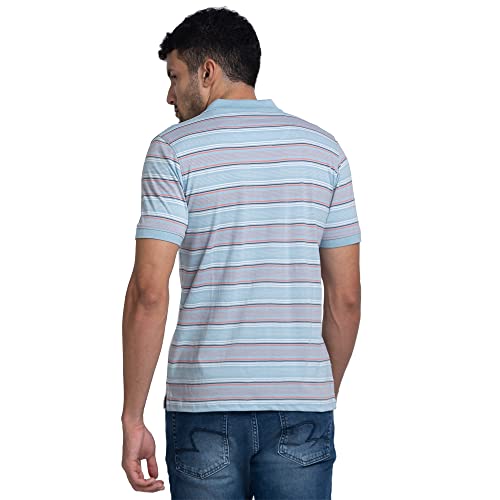Image of Raymond Men Cotton Striped Regular Fit T-Shirt