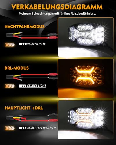 CO LIGHT 2PC 10 Zoll LED Fernscheinwerfer 12/24v,150W 180° Justierbar Arbeitsscheinwerfer IP69 Wasserdicht ECE weiß Amber Zusatzscheinwerfer Auto für LKW, Traktor,4x4, ATV, Boot