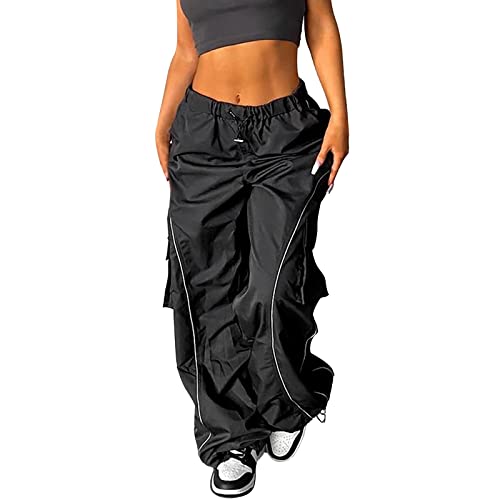 Pantalon cargo ample noir avec boucle nez de cochon vintage taille M