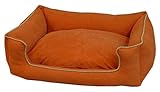 Carolina Pet Microfiber Kuddle Lounge Low Profile Bed for Pets, X-Large, Chocolate/Khaki