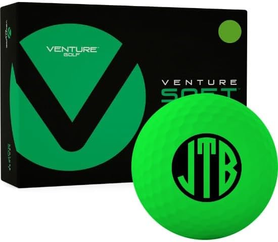 Venture Golf Soft Matte Green Monogrammed Golf Balls