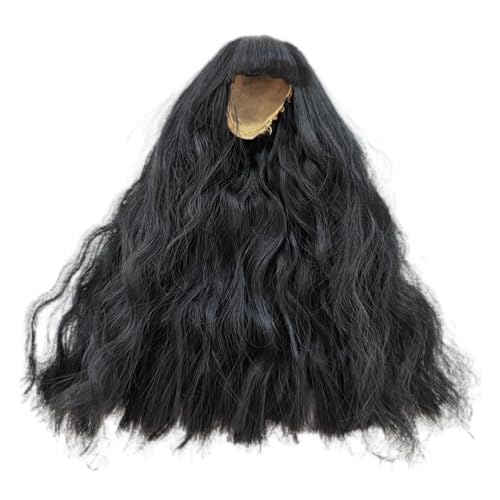 ke er bjd Wig Head Circumference 4.5-5inch(11.5-12cm) high Temperature Fiber Instant Noodles with Full Bangs Black Hair