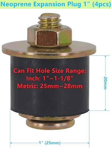 Dsnaduo Automotive Neoprene Expansion Plug 1 Inch To 1-1/8 Inch (25Mm -28Mm),4 -Pack #TOP1