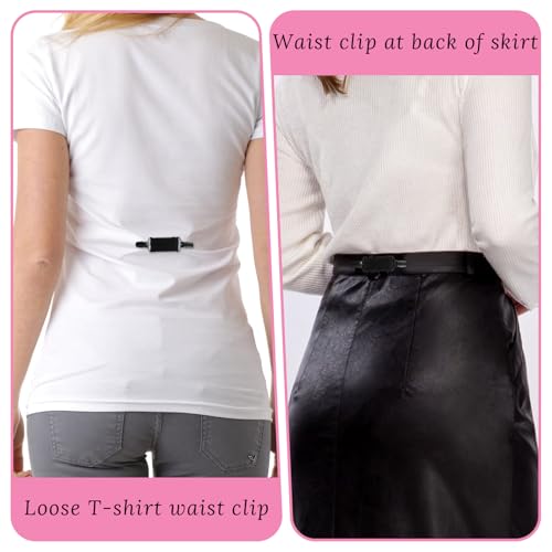 Image of Oruola 2pcs Black Dress Clips Back Cinch,Cinch Waist Clips for Women Clothing,Retro Elegant Sweater Shirt Tightener Cardigan Collar Clip,Dress Shirt Brooch Clip for Women Girl Decor,Black