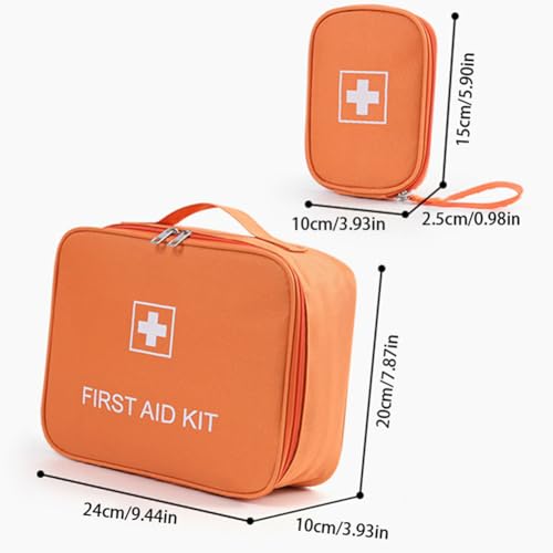 Image of First Aid Bag - Travel Medicine Bag Organizer - Empty Medical Supplies Organizer Bag Portable Travel Medicine Pouch for Home Office Kitchen Traveling Hiking Cycling Work