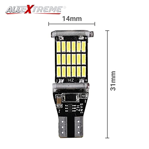 Image of AllExtreme EX45LBS Universal T10 LED Parking Light 45 SMD Bright Interior Pilot License Plate Dome Indicator Lamp Bulb for Automobiles (3W, White, 2 PCS)