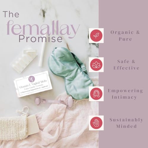 Image of Femallay Organic Vitamin E Vaginal Melts - Original (Unscented) - 1-pack | Feminine Moisturizing Support for Gentle Daily Vaginal Hydration & Comfort, with Natural Ingredients that Sooth and Refresh