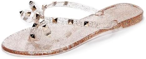 Studded Jelly Sandals Flat, womens, Flat Sandal