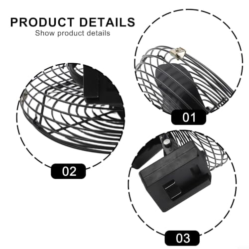 Ventilador de camping portátil recargable de metal de 8 pulgadas a batería 7