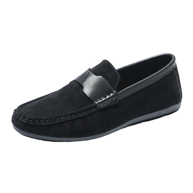 Loafers for Men Round Toe Nubuck Leather Driving Shoes Comfortable Lightweight Flat Heel Fashion Slip-ons2