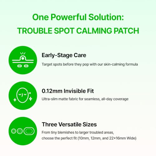 ACROPASS Trouble Spot Calming Patch, Ultra Slim Hydrocolloid Acne Pimple Patch with Tea Tree, CICA & Salicylic Acid, Invisible Matte Finish, 3 Sizes (10mm, 12mm, 22×16mm) (60 Count) - Image 5