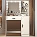 Palimder Vanity Desk with Mirror and Light, Large Drawer and Three Level Storage Dresser, 3 Lighting Modes Adjustable Brightness, Bedroom Dressing Table (White)