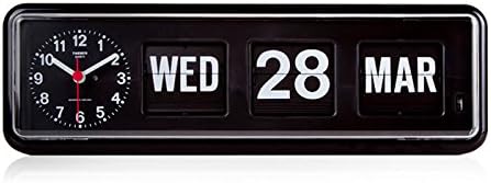 twemco Homeloo x German Quartz Retro Modern Calendar Wall Flip Clock BQ 38 (Black)