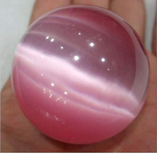 HOBKEY Cristallo Naturale Grezzo 1 Sfera di Pietra Opale Rosa da 50 mm, Sfera di Cristallo/Gemma + Staffa Decorazione della Stanza