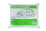 TopGreen Disposable Car Cover Plastic Car Cover with Elastic Band Clear Car Cover Dust Proof All Weather Extra Large Size 24-Feet by 16-Feet
