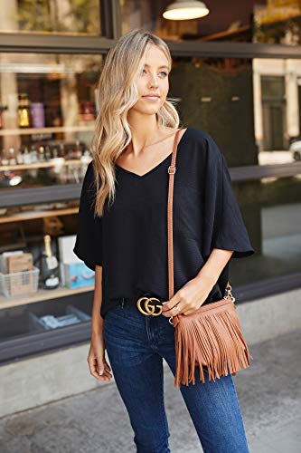 Image of FashionPuzzle Small Fringe Crossbody Bag with Wrist Strap