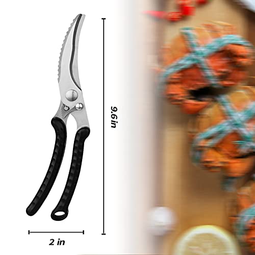 image for Hohoi Kitchen Heavy Duty Kitchen Shears, Spring Loaded Poultry Shears 