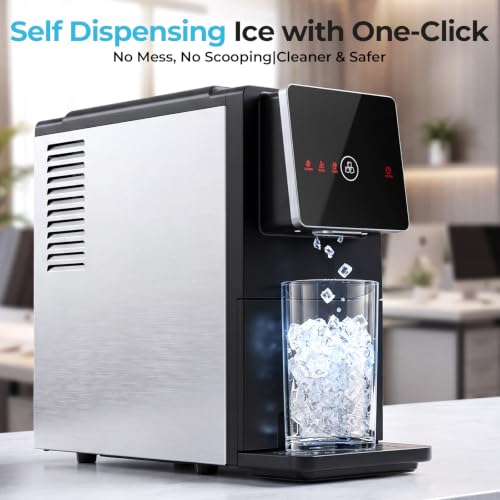 Image of Antarctic Star Nugget Ice Maker Countertop, 33 lbs /24H, Automatic Ice Dispenser, Self-Cleaning Pebble Sonic Ice Machine, 1.8L Water Tank, One-Click & Motion Sensor Light, for Home /Office /Kitchen