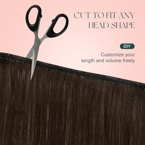 Image of Easyouth Human Hair Weft Extensions Brown 22 Inch Hair Extensions Real Human Hair Wefts Darkest Brown Soft and Smooth Sew in Hair Extension for Women 100G