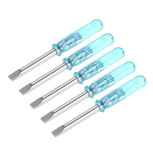 sourcing map Mini Slotted Screwdriver, 3.0mm Flat Head 45mm Length for Small Appliances Repair, 5 Pcs