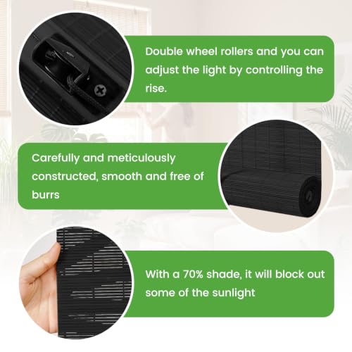 Image of BAYUE Bamboo Blinds, Roll Up Window Shades with Light Filtering for Home