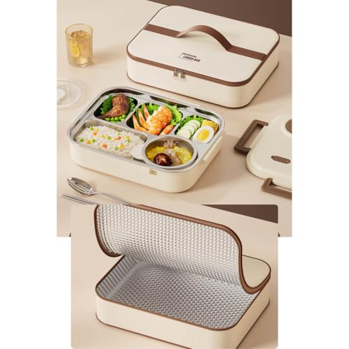 Caja bento aislada de 5 compartimentos de acero inoxidable para mantener tu comida caliente 5