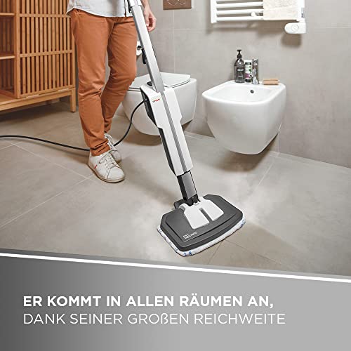 Polti Vaporetto SV610_Style, Dampfbesen und Handreiniger, mit Extra-Dampffunktion, 15 Zubehörteile für alle Oberflächen, vertikale Parkposition, silbergrau