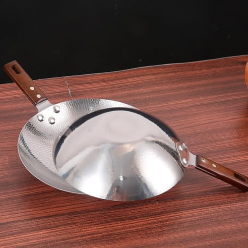 Wok de acero inoxidable con mango de madera ergonómico miniatura 7