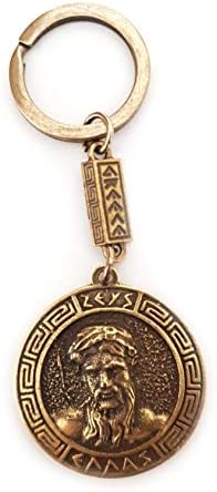 IconsGr Key Ring Ancient Coin Zeus Shield God Zeus Keychain