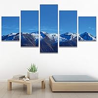 SIGNWIN 5 Panel Canvas Wall Art Modern Art Expressive Landscape Modern Mountain Top Multicolor Photography for Home Decorations Ready to Hang - 60