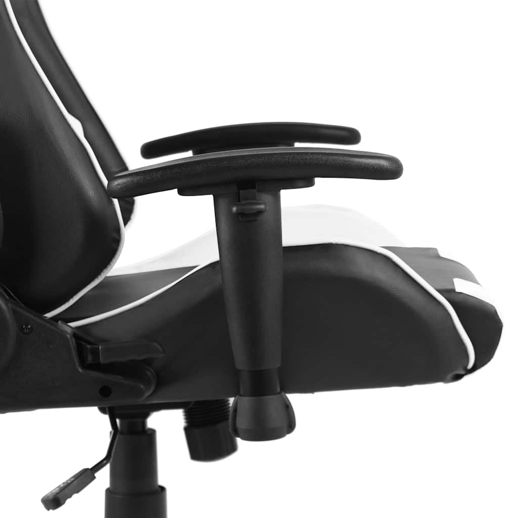 Sedia Gaming Girevole Bianca e Nero, PVC