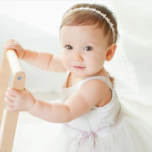 LOMSUXA diadema de bebé, cinta de grosgrain para bebé niña, diadema de boda para niños, diadema de encaje de gasa de moda, banda elástica para el pelo