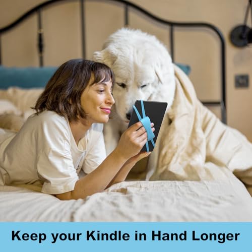 Image of 2 Pack Comfortable Hand Strap for Kindle and Tablets, Kindle Accessories for Reading in Bed, Secure and Lightweight Grip Holder for 4.7-8 inch Tablet /Paperwhite /Kobo /Oasis /E-Book /Phone (Blue)