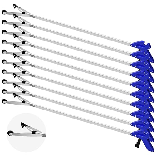 Sabary 10 Pack Suction Cup Reacher Grabber Heavy Trash Picker Grabber Tool, Long Handy Aids Nonslip Claw Reach Tool for Elderly Pick up Stick Arm Extension Litter Picker(Blue,43 Inch)